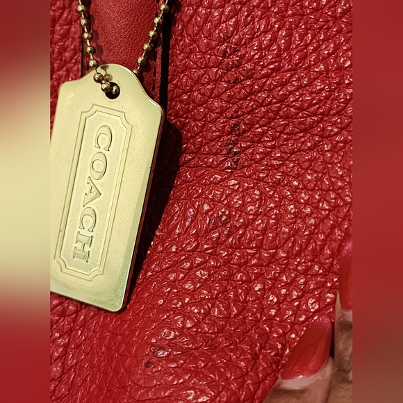 Coach Hadley Luxe Grain Leather Zip Satchel Red - Picture 5 of 14